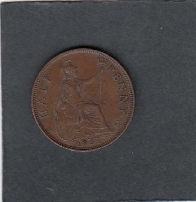 Beschrijving: 1/2 Penny GEORGIUS V  